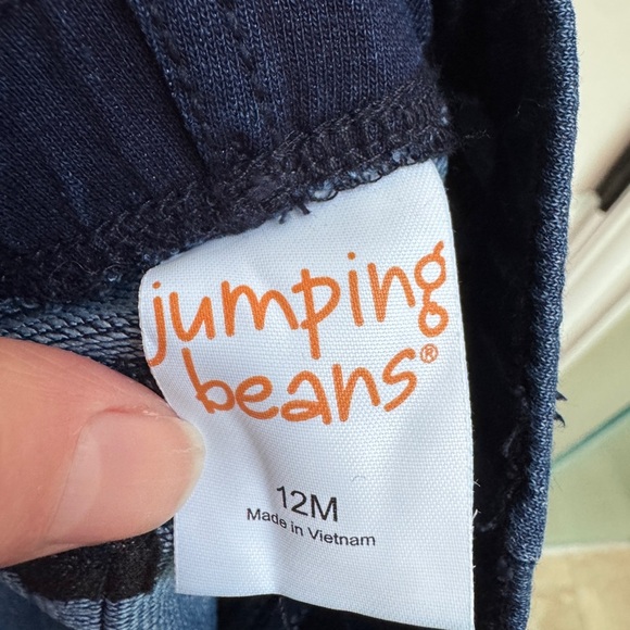 NWOT Jumping Beans 12M Girls Blue Denim Soft Shorts Elastic Waist Cuffed - Picture 4 of 4